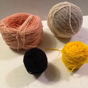 Set of Four Yarn Balls in Various Colors